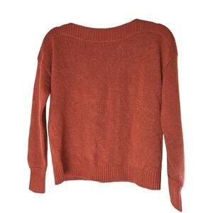 Garnet Hill 100%‎ cashmere orange long sleeve sweater